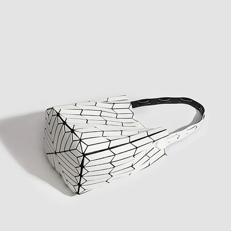 Bolsa balde feminina com padrão geométrico, bolsa de ombro versátil para deslocamento, compras, saída, bolsa de uso diário, parte noturna
