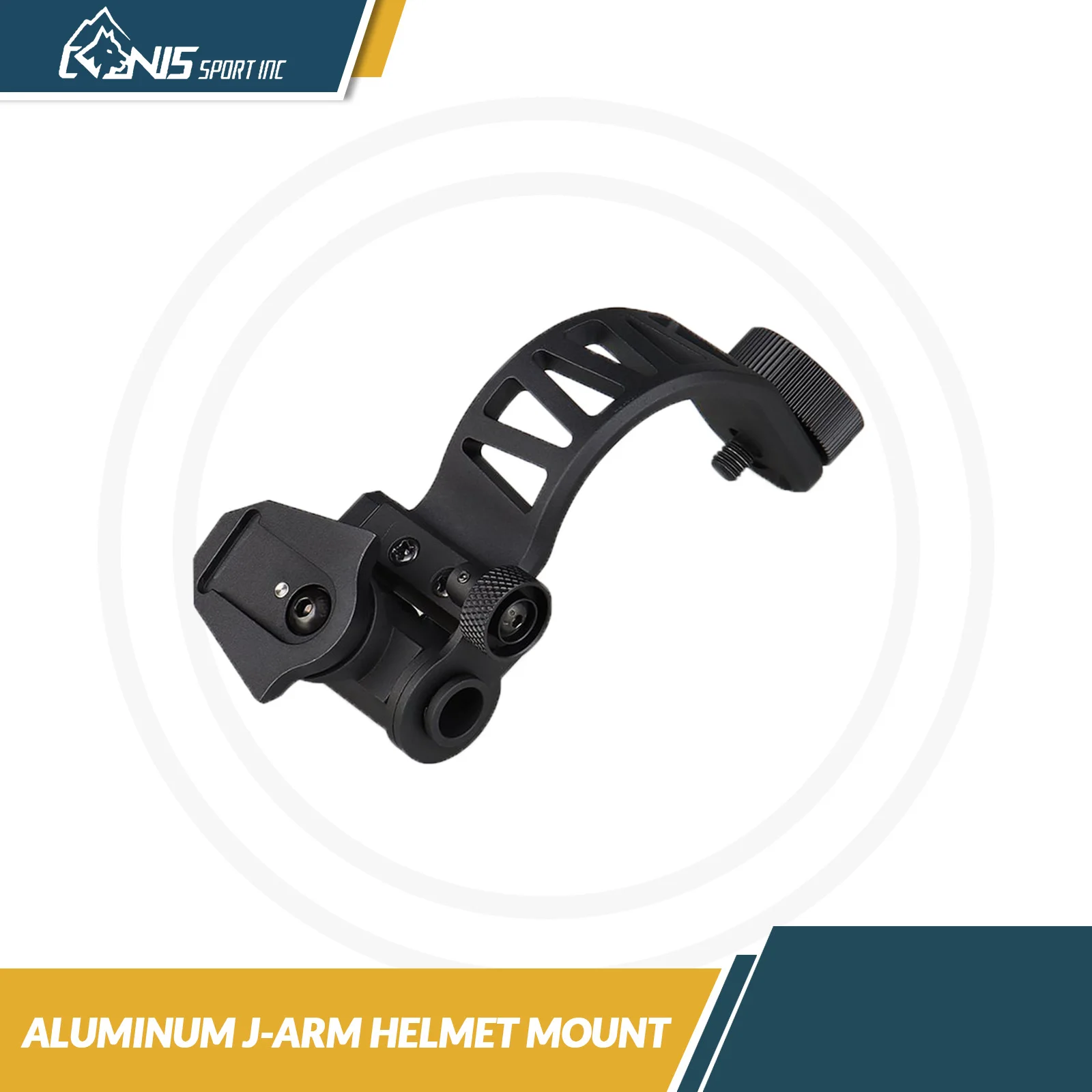 Tactical PVS-14 Dovetail J-arm Bracket Aluminum Alloy Curved Arm Mount for Helmet Single-Tube NVG L4G24 Mount