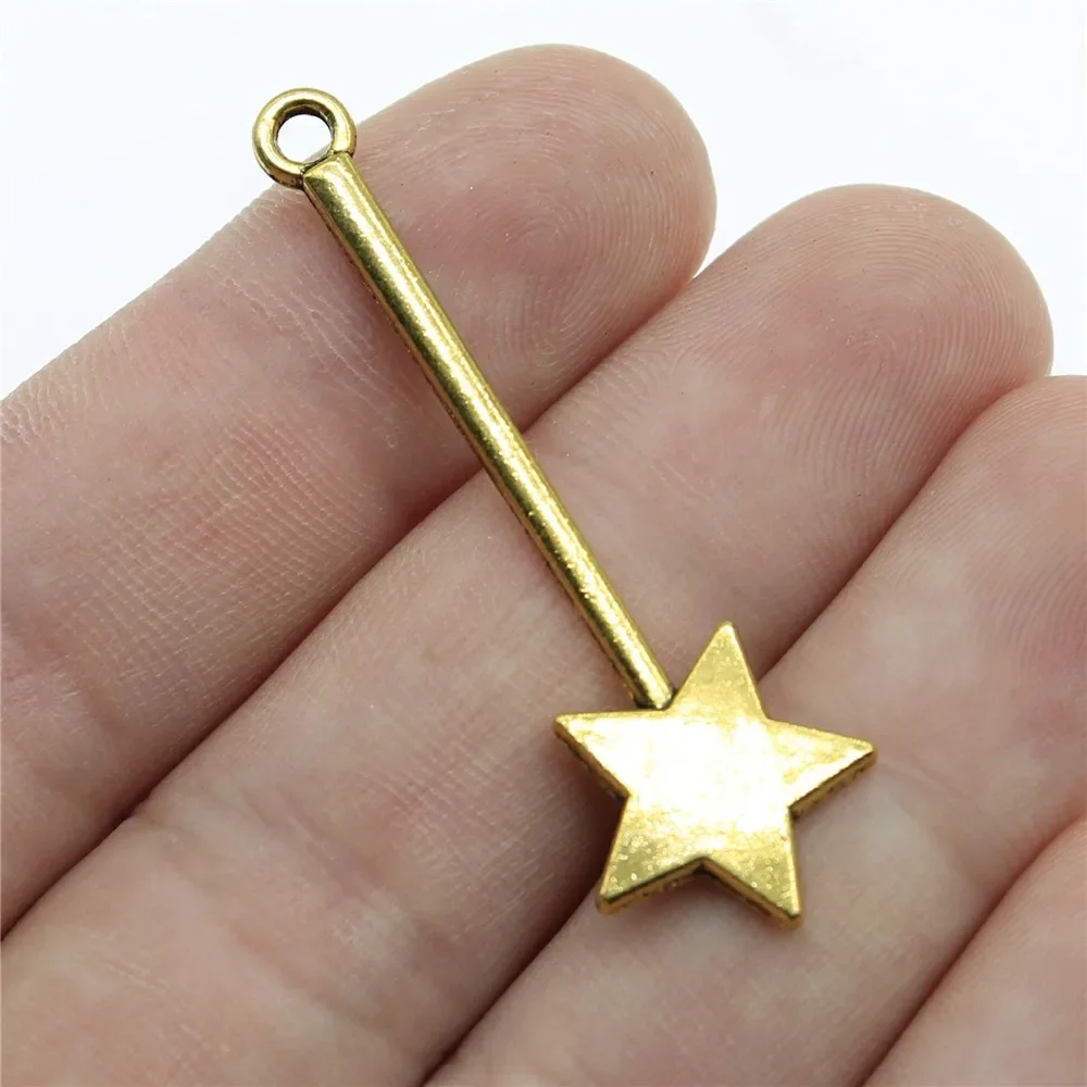 10 sztuk 48mm Urok magiczna różdżka 3 kolory Fairy Stick Charms Magiczna różdżka Wisiorek Charms do tworzenia biżuterii — zdjęcie 2