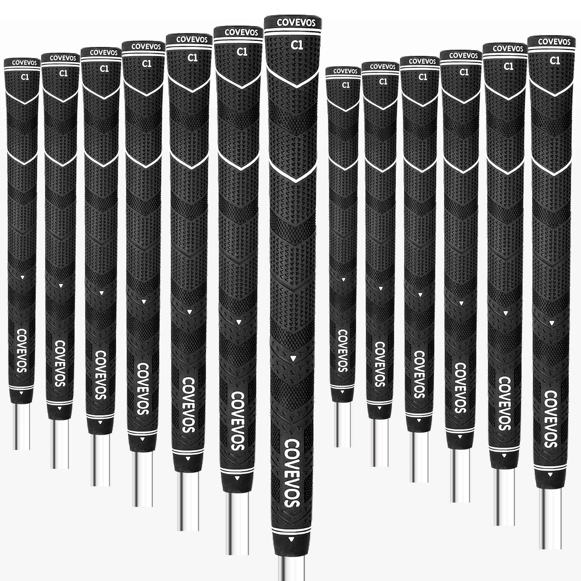 13-Pack Golf Grips, High-Elastic Non-Slip Rubber with Strong Shock Absorption, All-Weather Applicable