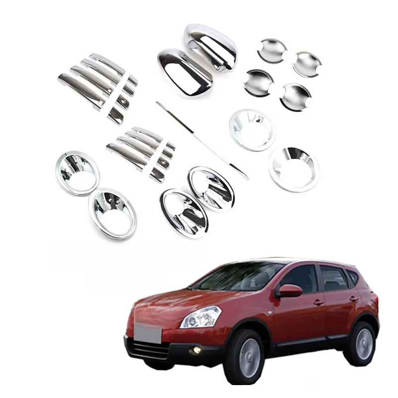 Chromowana tylne światło przeciwmgielne przednia klamka klamki osłona na lusterko boczne wykończenia do Nissan Qashqai J10 2007-2013 akcesoria samochodowe — zdjęcie 2