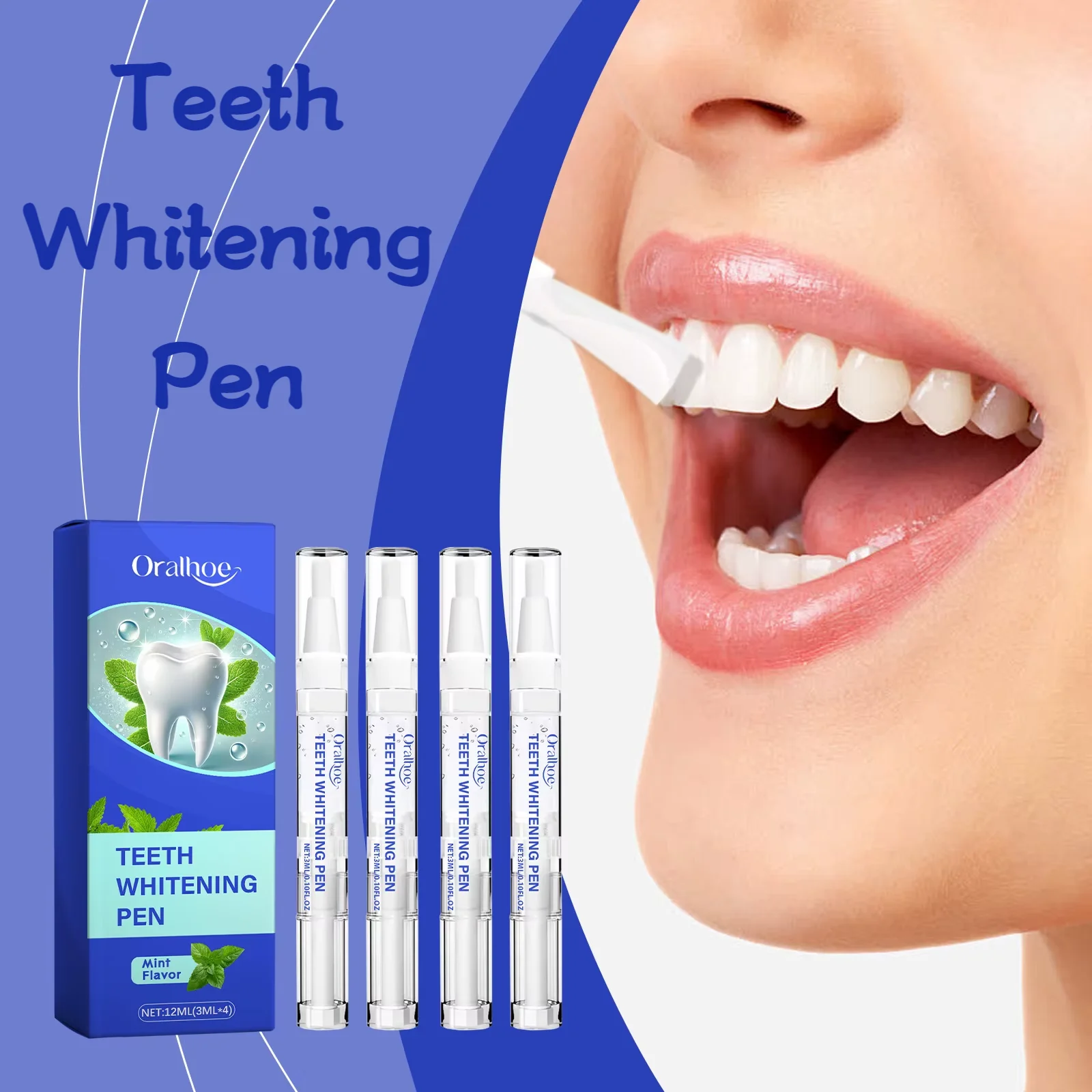 

Oralhoe 12ml Teeth Whitening Pen Dental Plaque Remove Mint Fresh Scent Reduce Yellow Teeth Perfect Smile Teeth Bleaching Gel Pen