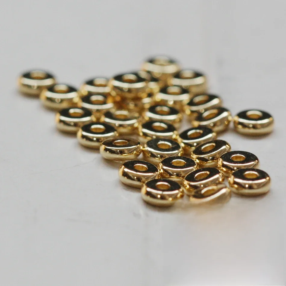 Element do rękodzieła - Mosiężna przekładka rondelka - 4x1,4mm (1735C) — zdjęcie 2