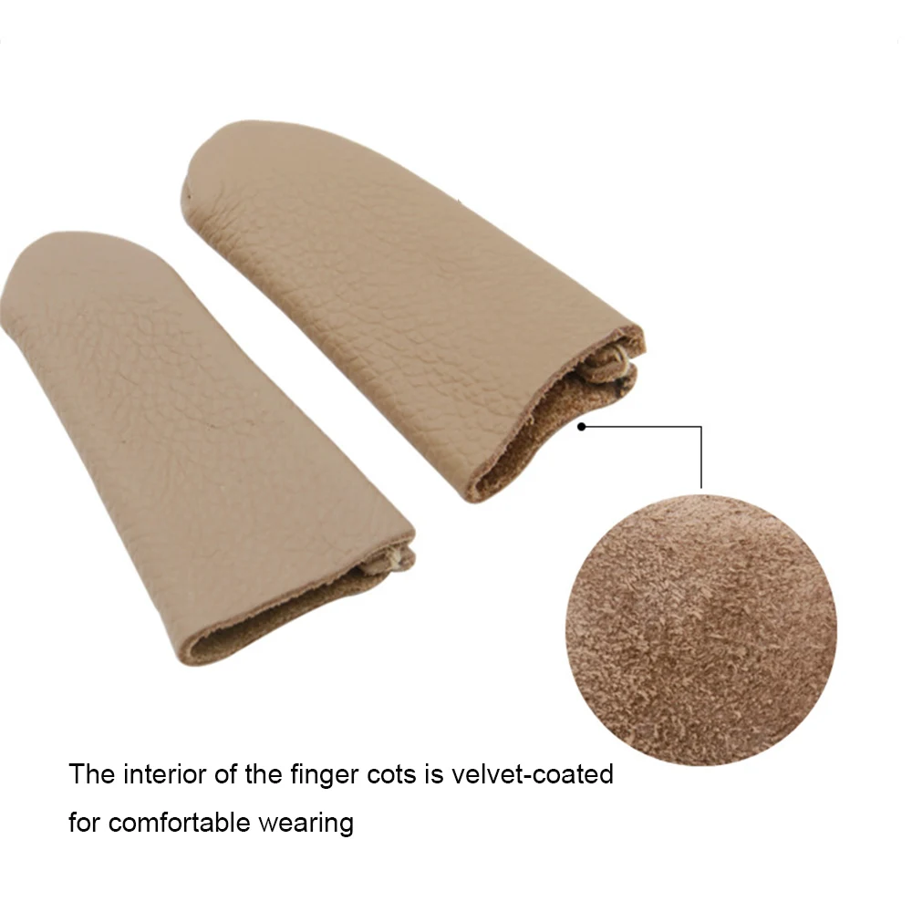 Cowhide Finger Cots Leather Finger Protectors Jewelry DIY Handmade Anti-scalded Protected Finger