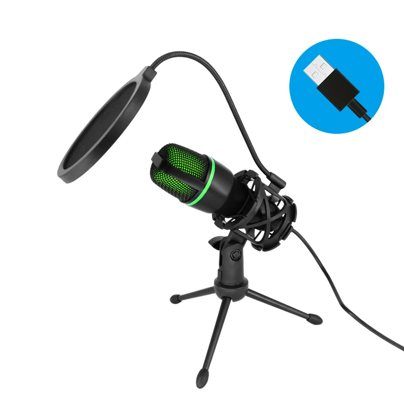 

Professional USB Condenser Microphone, Universal for Computers and Laptops, Suitable for Live Streaming, Recording, Podcasting, and Voice Recording