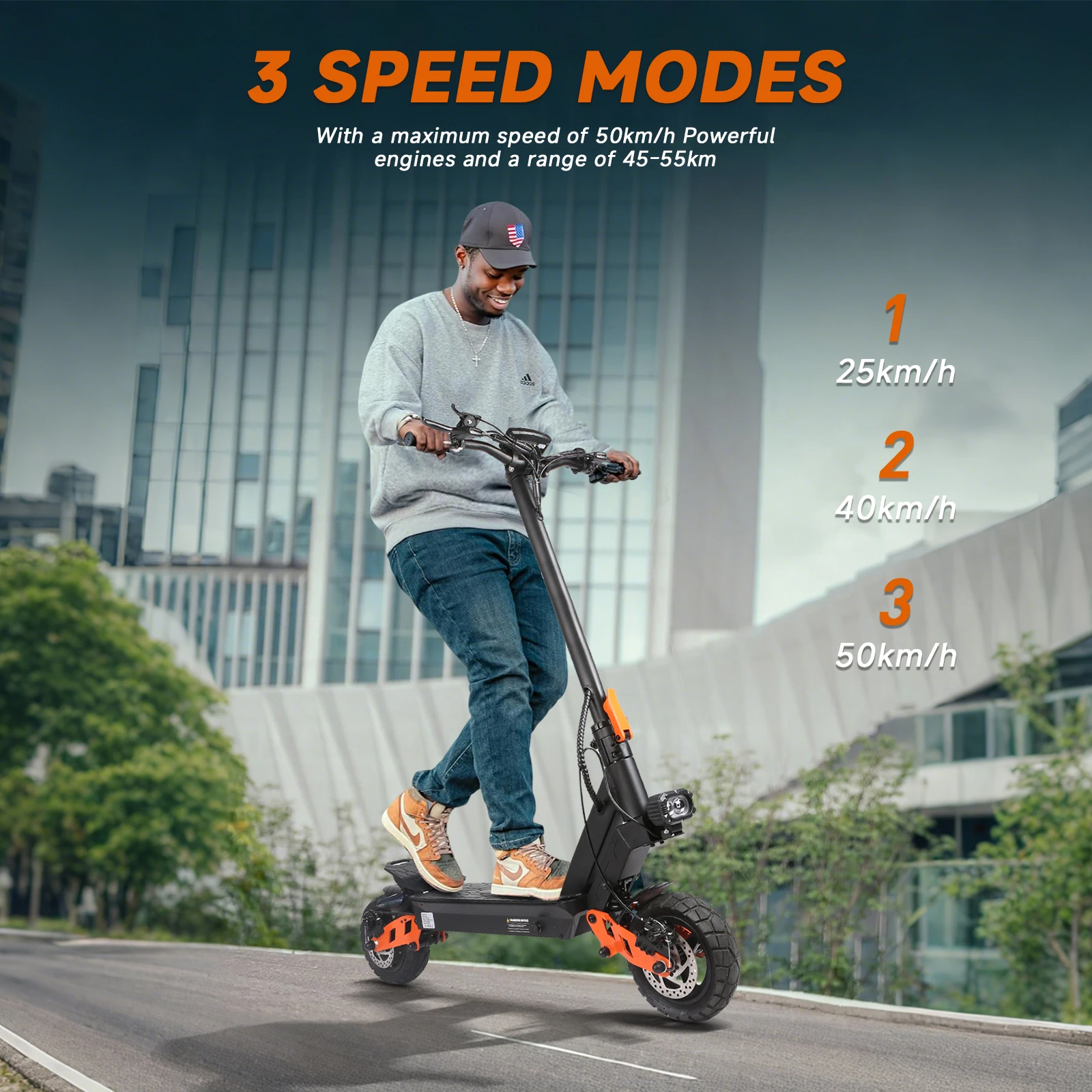 SUNNIGOO الكبار E-سكوتر 800 واط فرش السيارات 48V15AH بطارية ليثيوم قابلة للطي سكوتر كهربائي 10 بوصة الإطارات على الطرق الوعرة Escooter #2