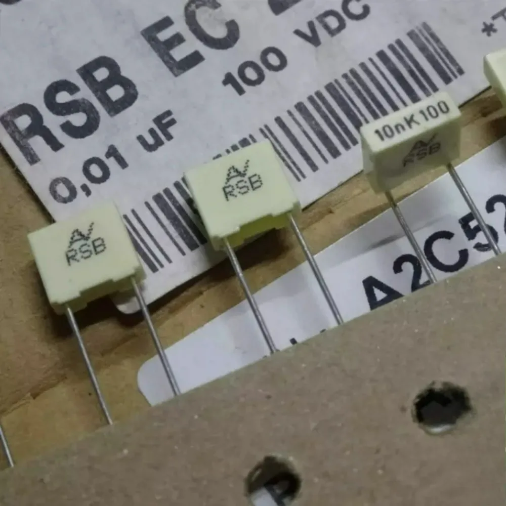 10pcs/lot AV RSB 0.01uf 100V 10nf 103 K 10% Brand New 5mm Metallized Polyester Automotive Grade Film Capacitors RSBEC2100CK00K