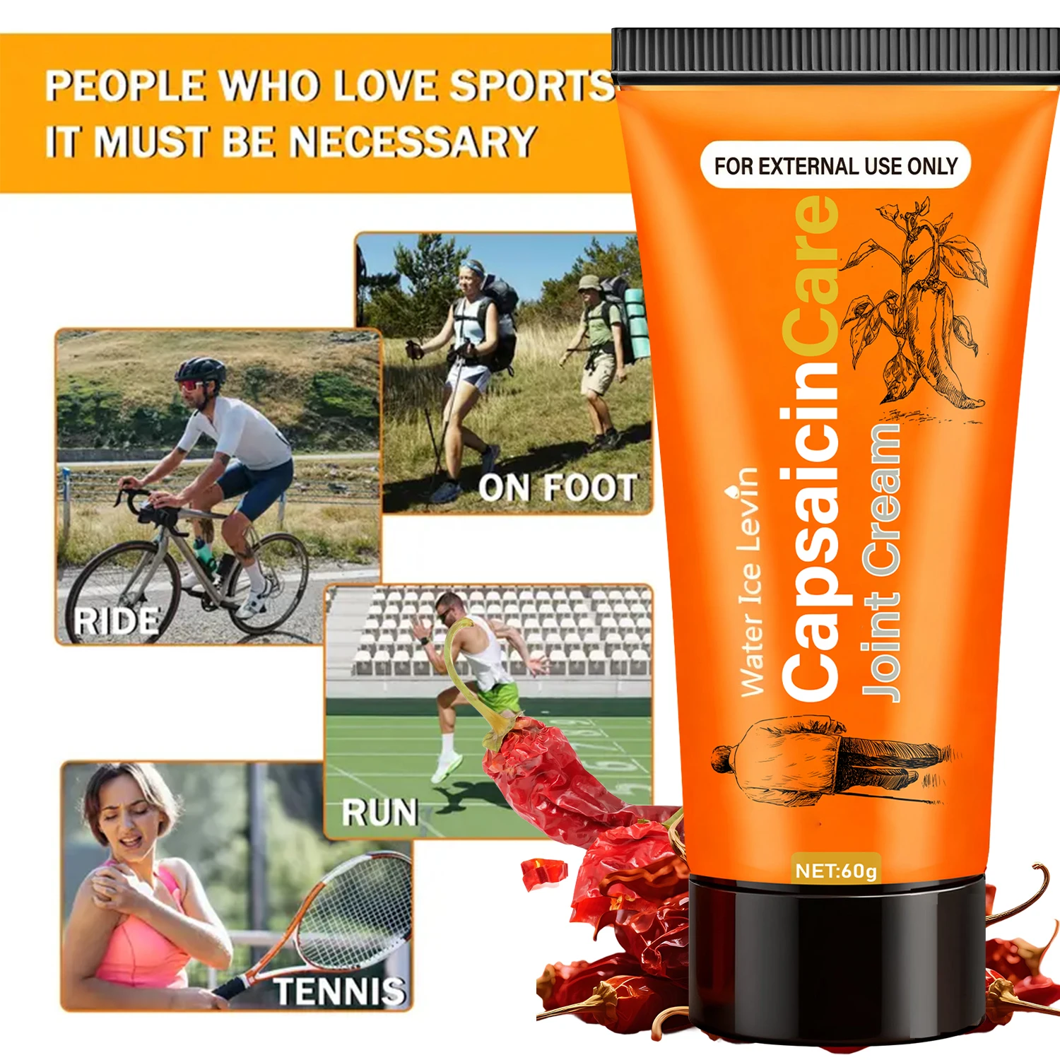 Capsaicin Care Joint Cream Targeted Relief Moisturizing with Glucosamine Vitamin C for Healthy Joints 3.5oz