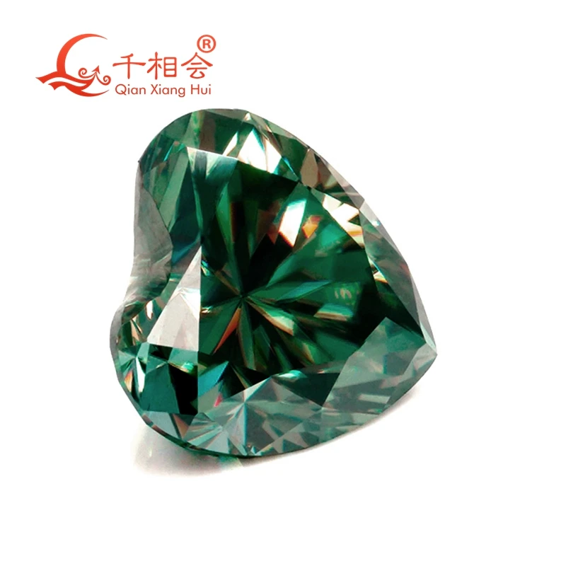 

0.5ct-5ct Heart Shape Moissanite Loose Stone Wholesale Green Color Diamond Cut Affordable Wholesale Gemstone for Jewelry Making