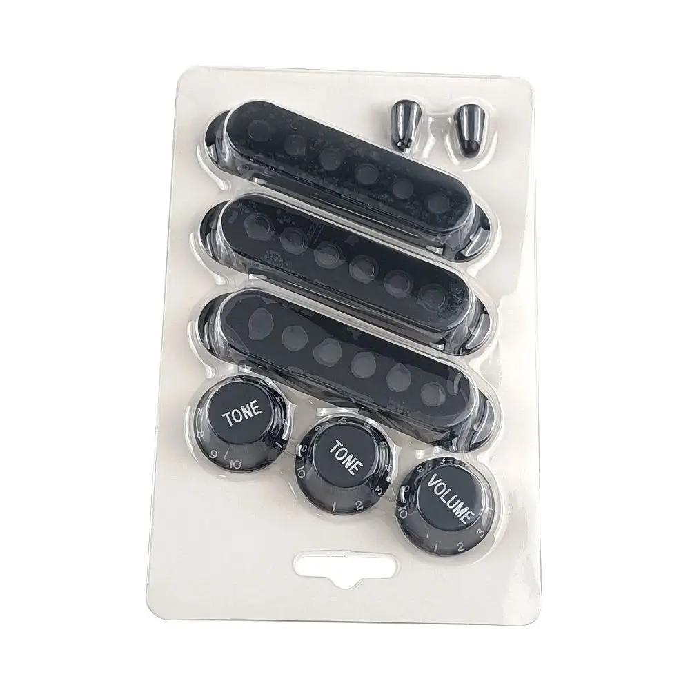 White Single Coil ST Guitar Pickup Cover 2 Tone 1 Volume Knobs Switch Tip Parts Set Guitar Parts