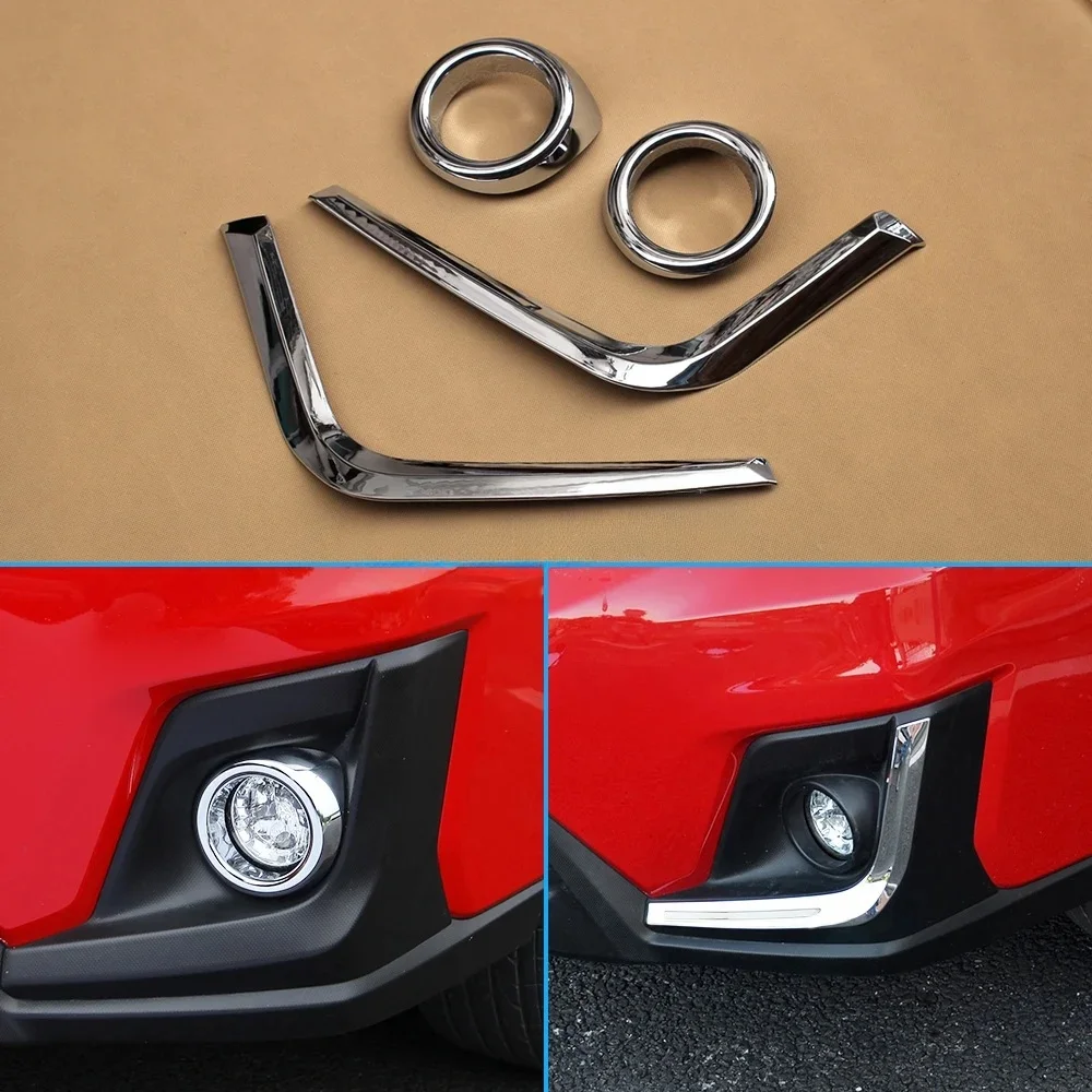 For Subaru Crosstrek XV 2018 2019 2020 ABS Chrome Front Fog Light Strip Cover Trims Eyebrow Accessories