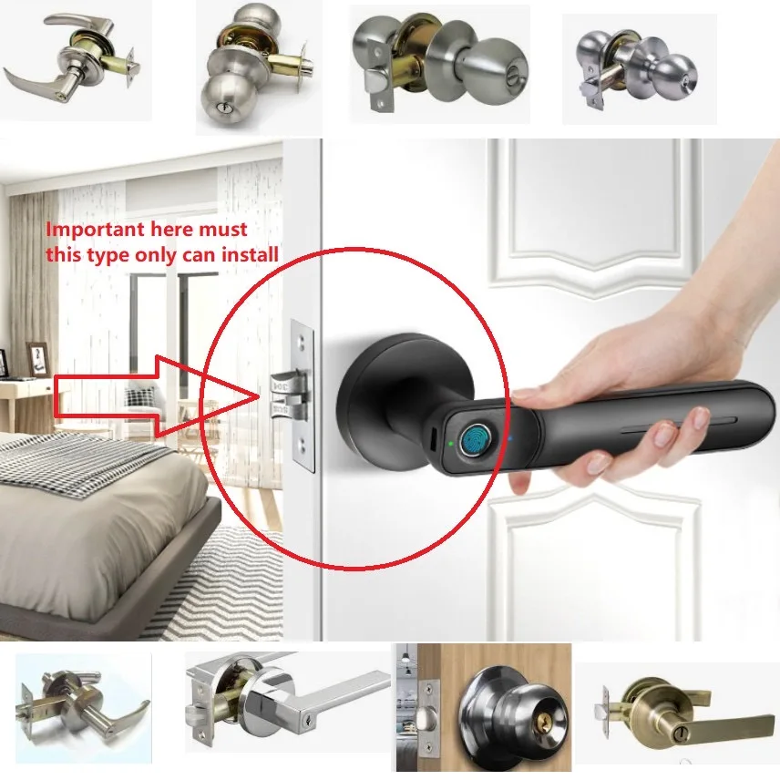 Finger abdrucks chloss Innenraum Diebstahls icherung Türschloss Verriegelung griff Smart Lock elektronisches Schloss Schlüssels chloss 30 Finger abdrücke Lagerung