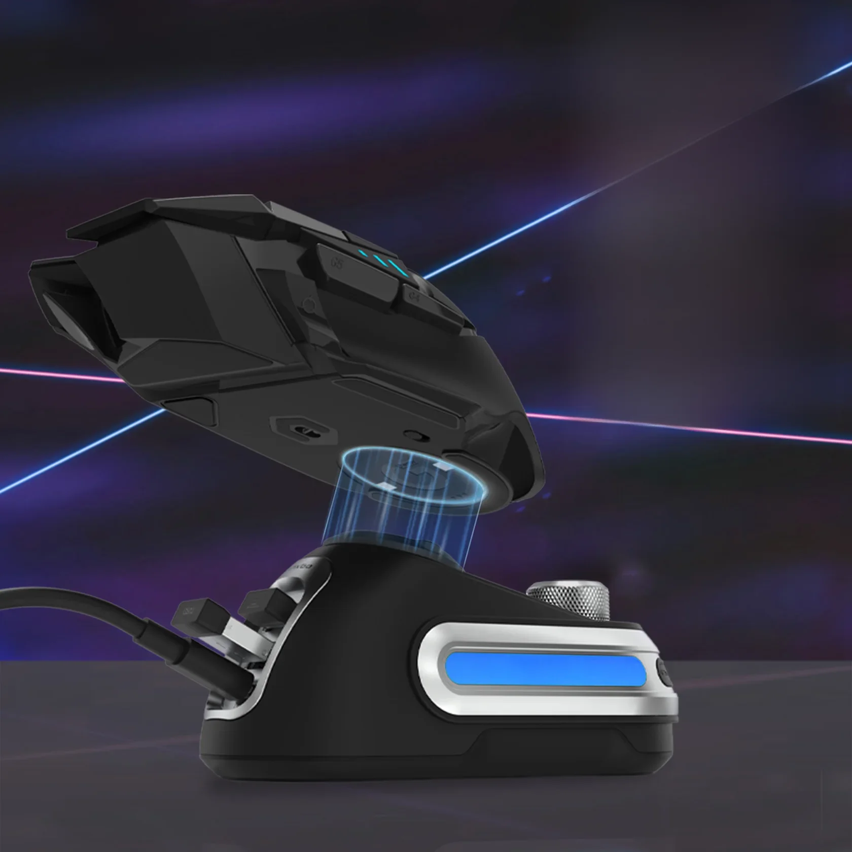 Fanxoo g-power maus kabellose ladestation für logitech g502 g502x plus gpw g903 mit rgb light