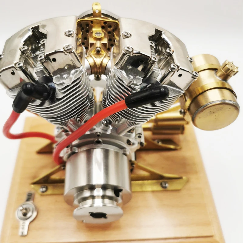 V2 Engine Suitable 4.2CC Twin Cylinder Gas Voline Engine Four-Stroke for 1/5 Motorcycle Gas Voline Internal Combustion Model