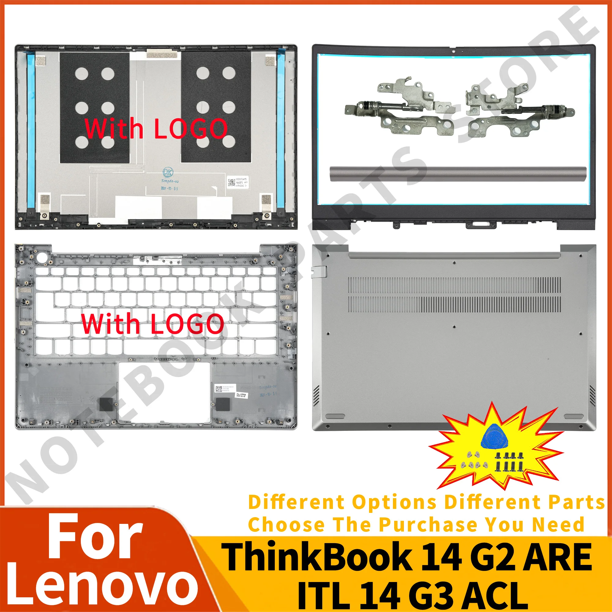 New Original Notebook Parts For Lenovo ThinkBook 14 G2 ARE ITL 14 G3 ACL LCD Back Cover Bezel Palmrest/Bottom Replace 14inch