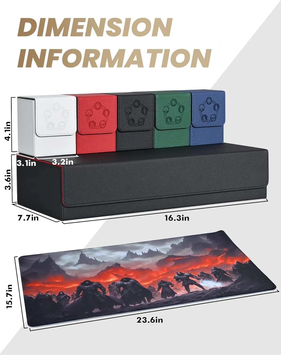 Collector's Edition TCG-Kartendeckbox mit großem Fassungsvermögen, 6-in-1, mit Spielmatte und 5-teiliger Deckbox für mehr als 2100 Karten, passend für Cont