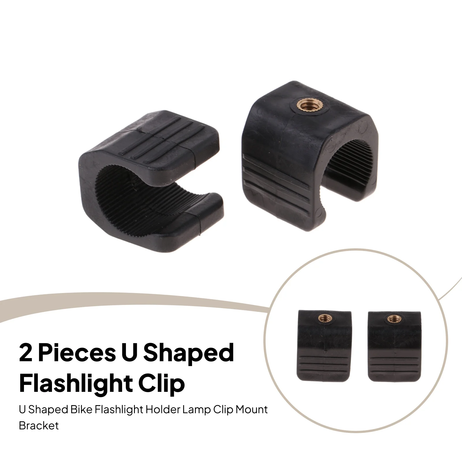 

Flashlight Holder Lamp Clip 2 Pieces U Shaped Arm Mount Bracket Tripod Clamp for Fishing Light Lamp Tripod