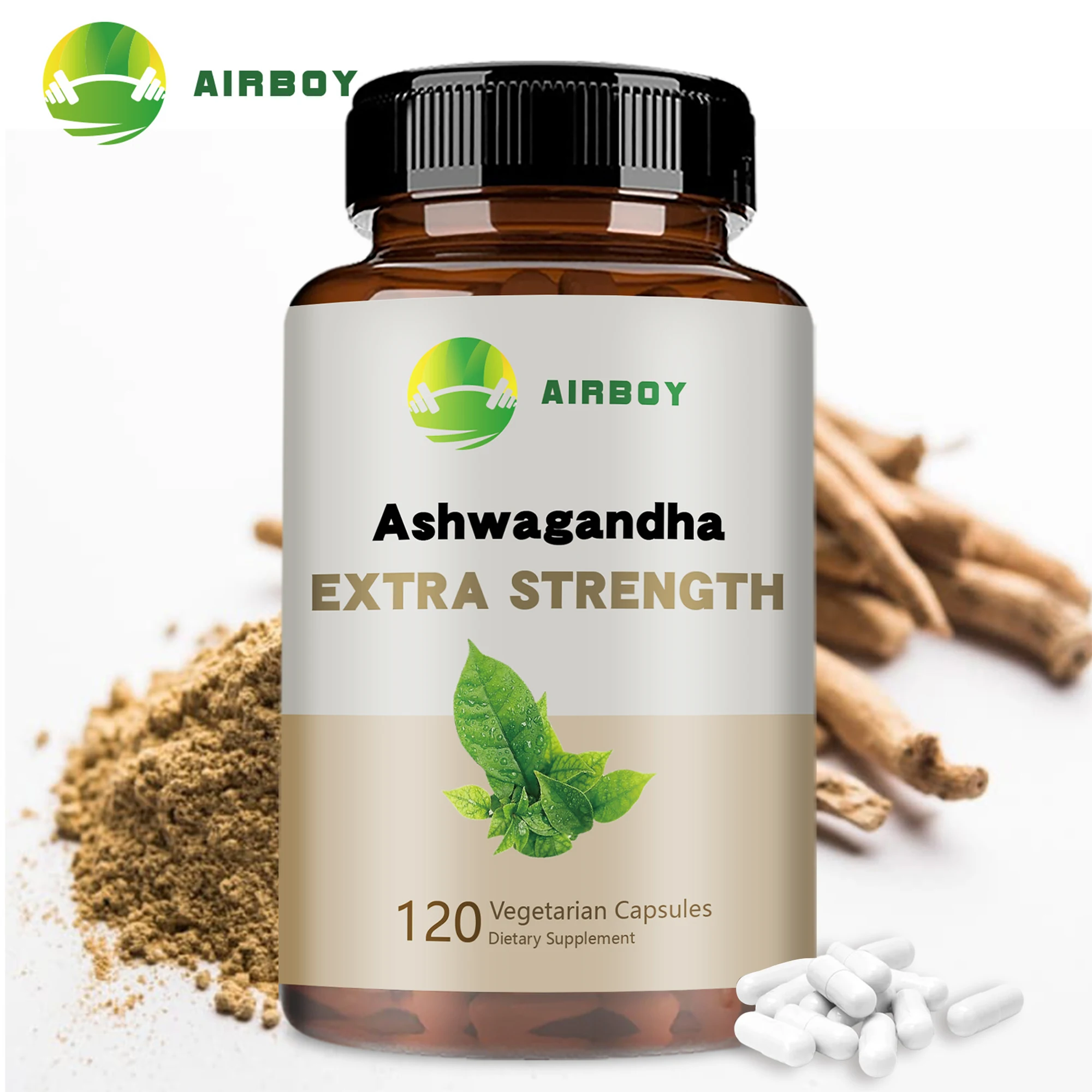 Ashwagandha Supplement - Improve Sleep Health, Relieve Stress, Focus, Boost Brain, Replenish Energy - 120 Capsules