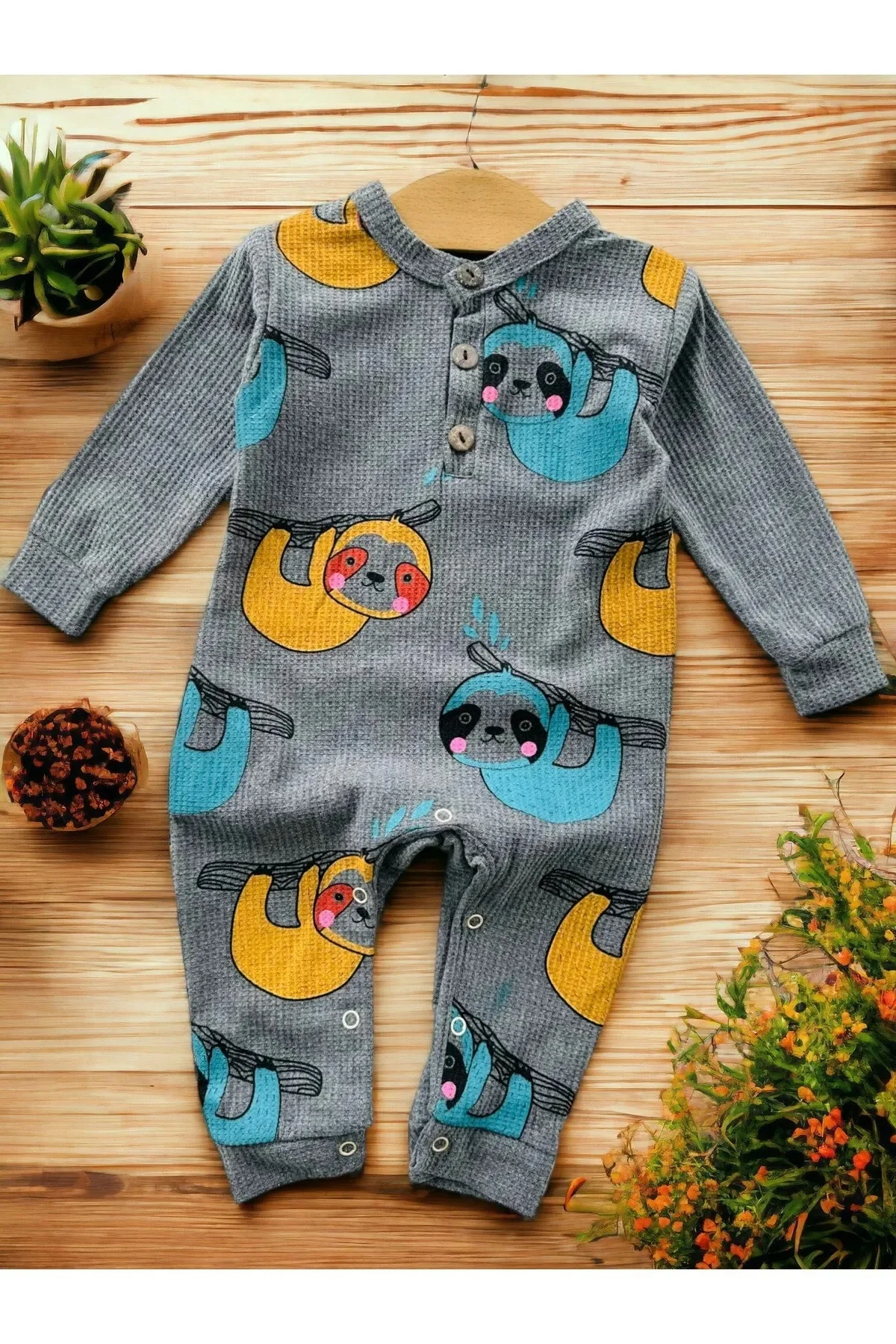 Seasonal Long Sleeve Jumpsuit with Snap Buttons for Boys Girls Baby Koala Printed Jumpsuit New Season Unisex