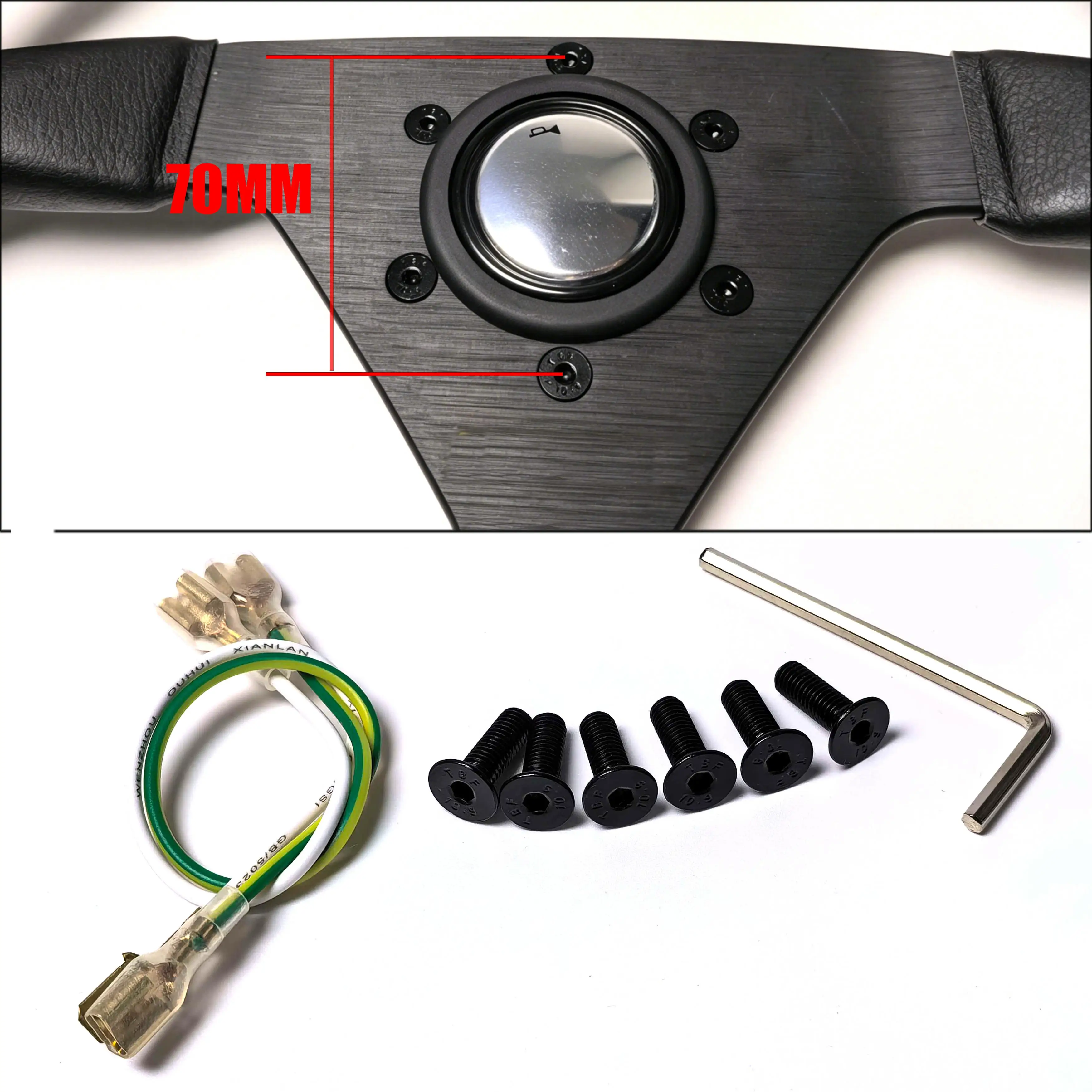6pcs Car Modified Steering Wheel Bolts Screws Fit  Steering Wheel