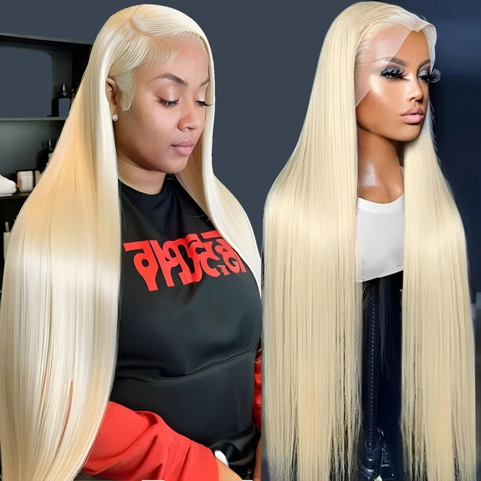 613 Lace Frontal Wig Human Hair Brazilian 30 Inch Hd Bone Straight Human Hair Wigs For Black Women 13x4 Blonde Lace Front Wig