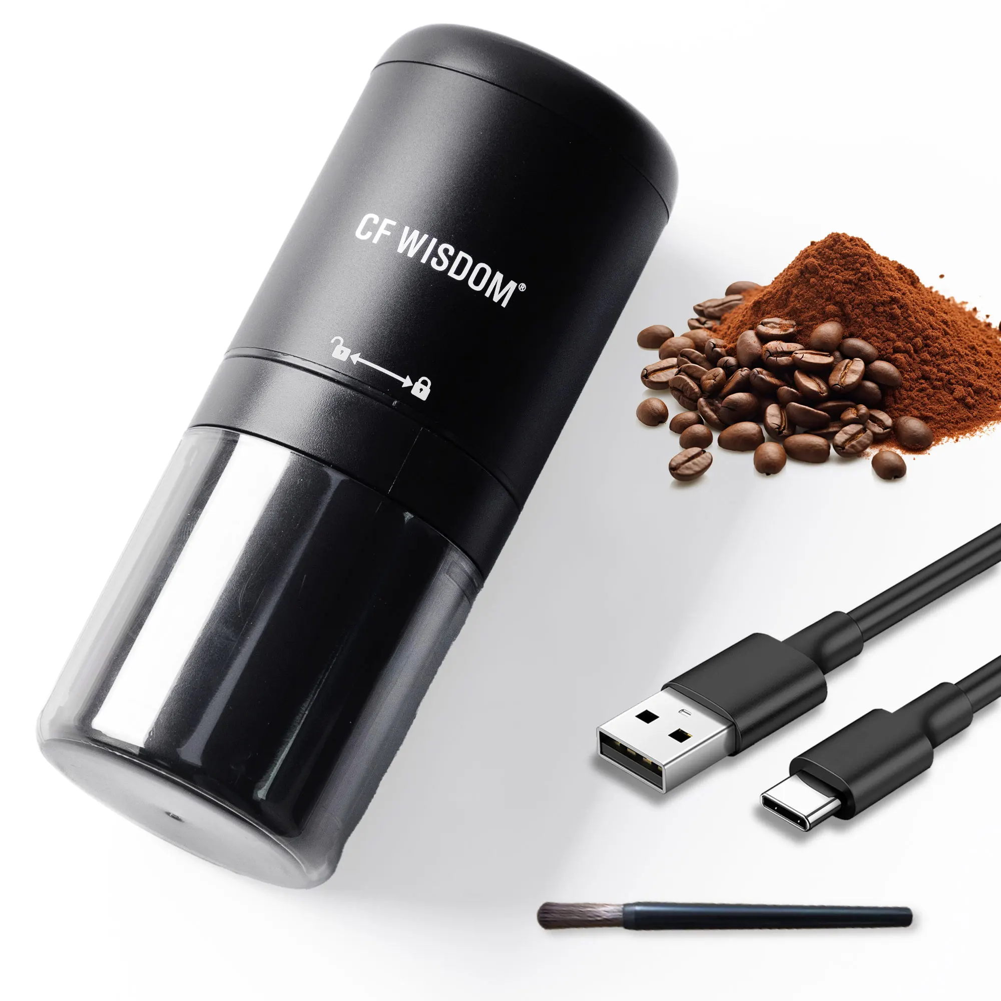 

Кофемолка портативная электрическая кофемолка USB перезаряжаемая кофемолка, подарок на Рождество, День Благодарения, день рождения