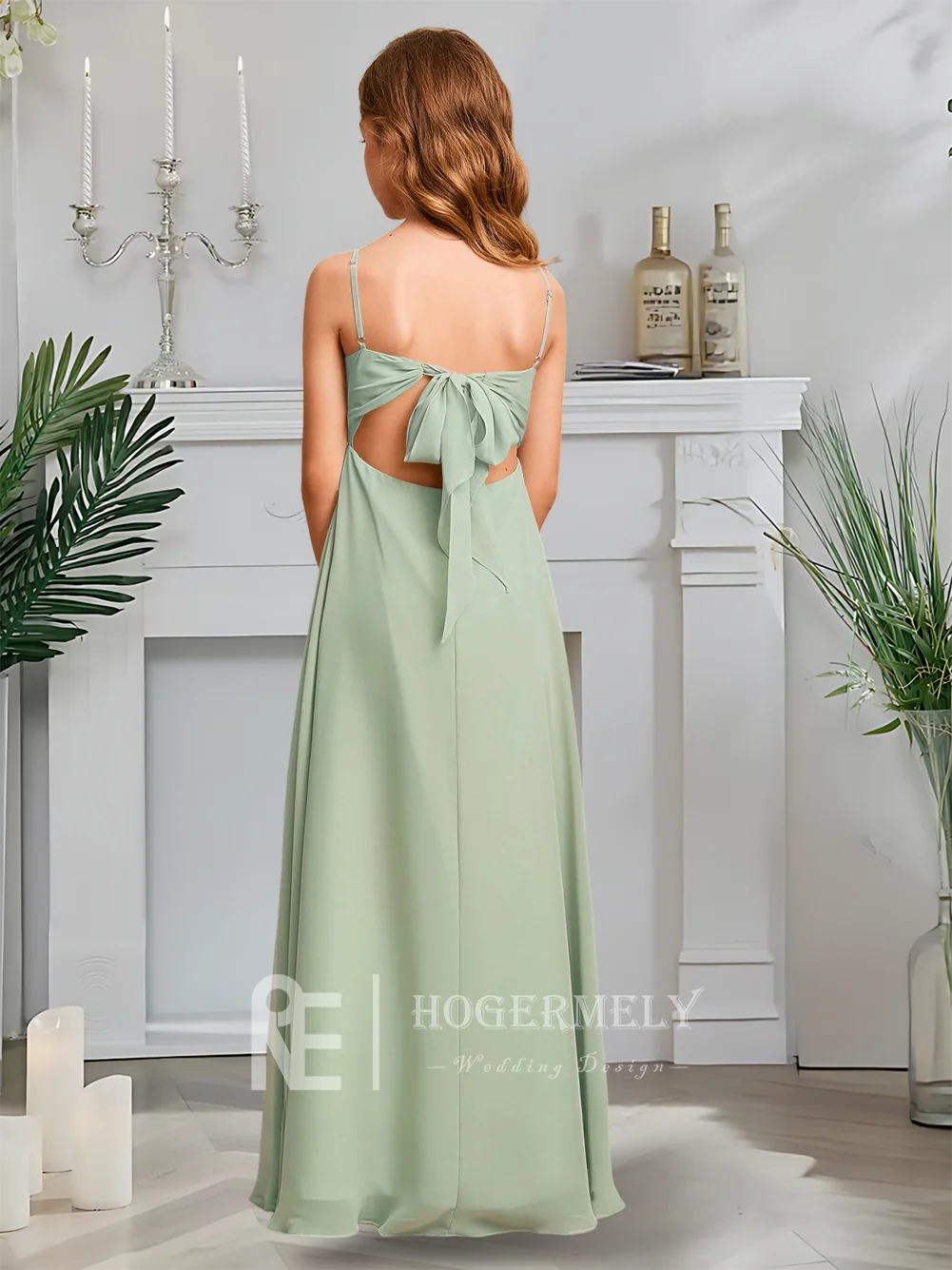 Роскошное платье трапециевидной формы для юных подружек невесты, синее платье с цветочным узором для девочек, шифоновое платье с капюшоном длиной до пола, садовое гала-свадьба