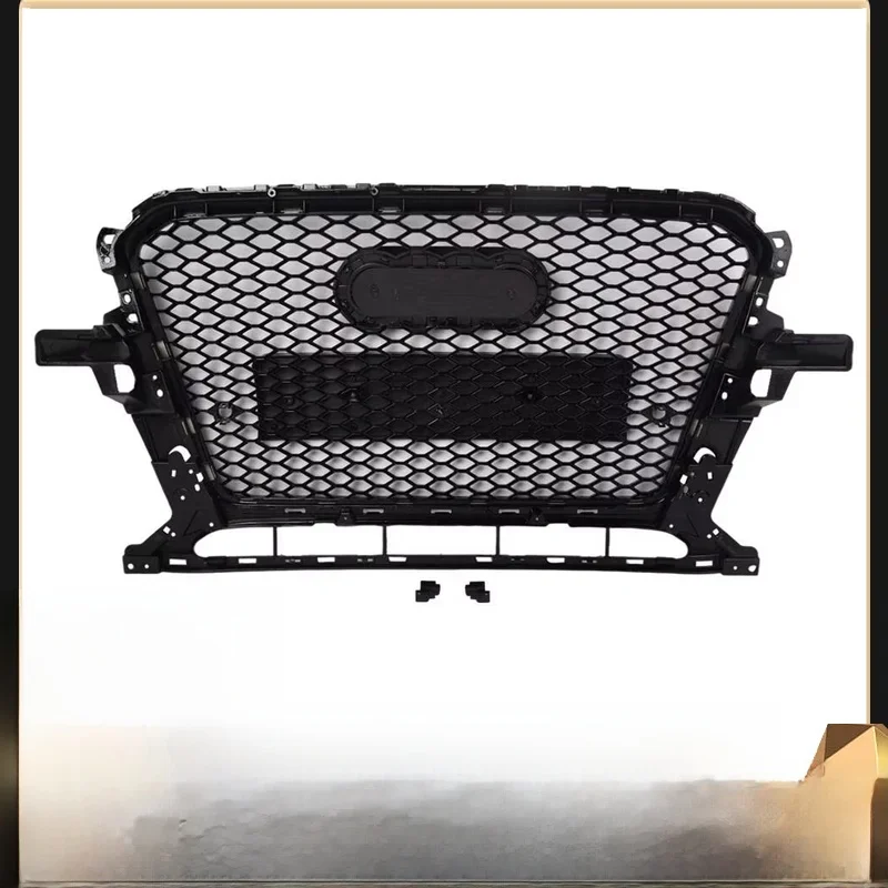 Mesh Honingraat Sport RSQ5 Stijl Hex Grill Glanzend Zwart Voor 2013-2017 Audi Q5 voorbumper Grille Racing Grills Exterieur onderdelen - afbeelding 2
