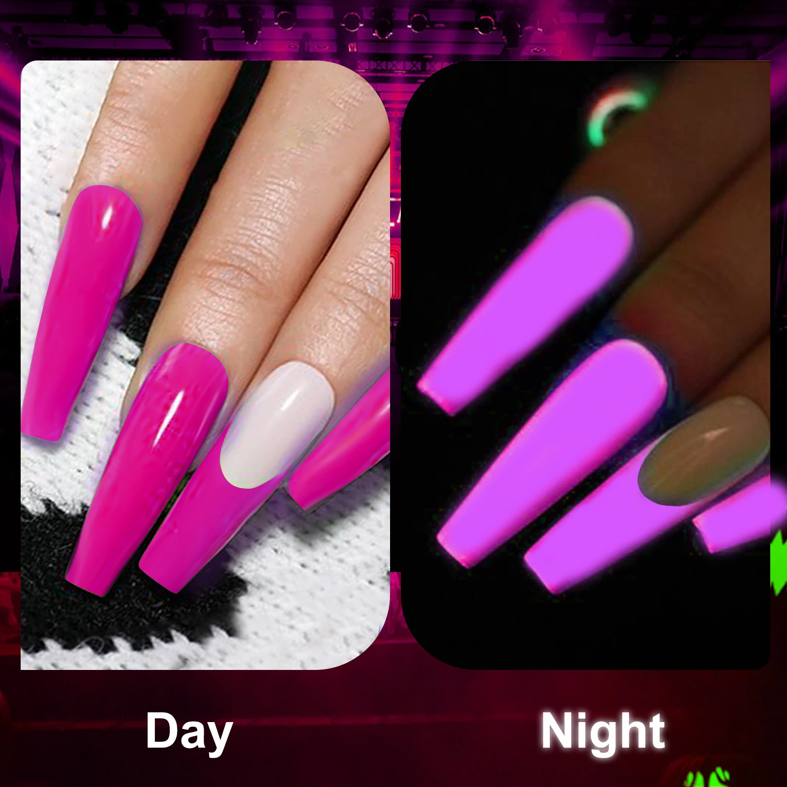 30g Lichtgevende Nail Art Poeder Halloween Dompelpoeder Roze Pompoen Oranje Glow In Dark Fosfor Poeder Party Manicure Salon DIY