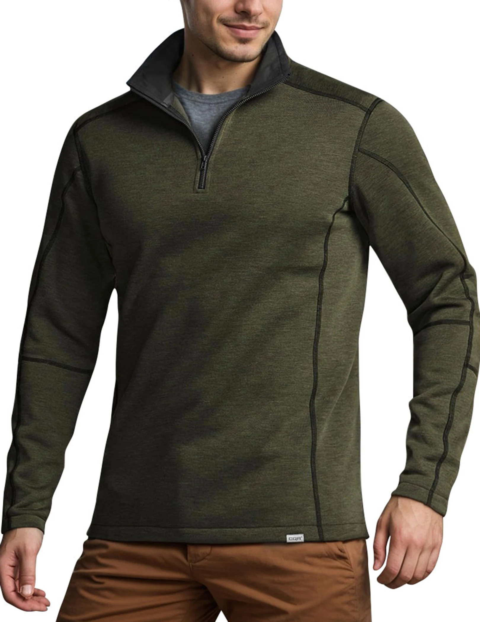 

Мужской термофлисовый свитер на молнии, уличный легкий пуловер с длинными рукавами, повседневные свитера-поло с воротником-стойкой, мужской пуловер