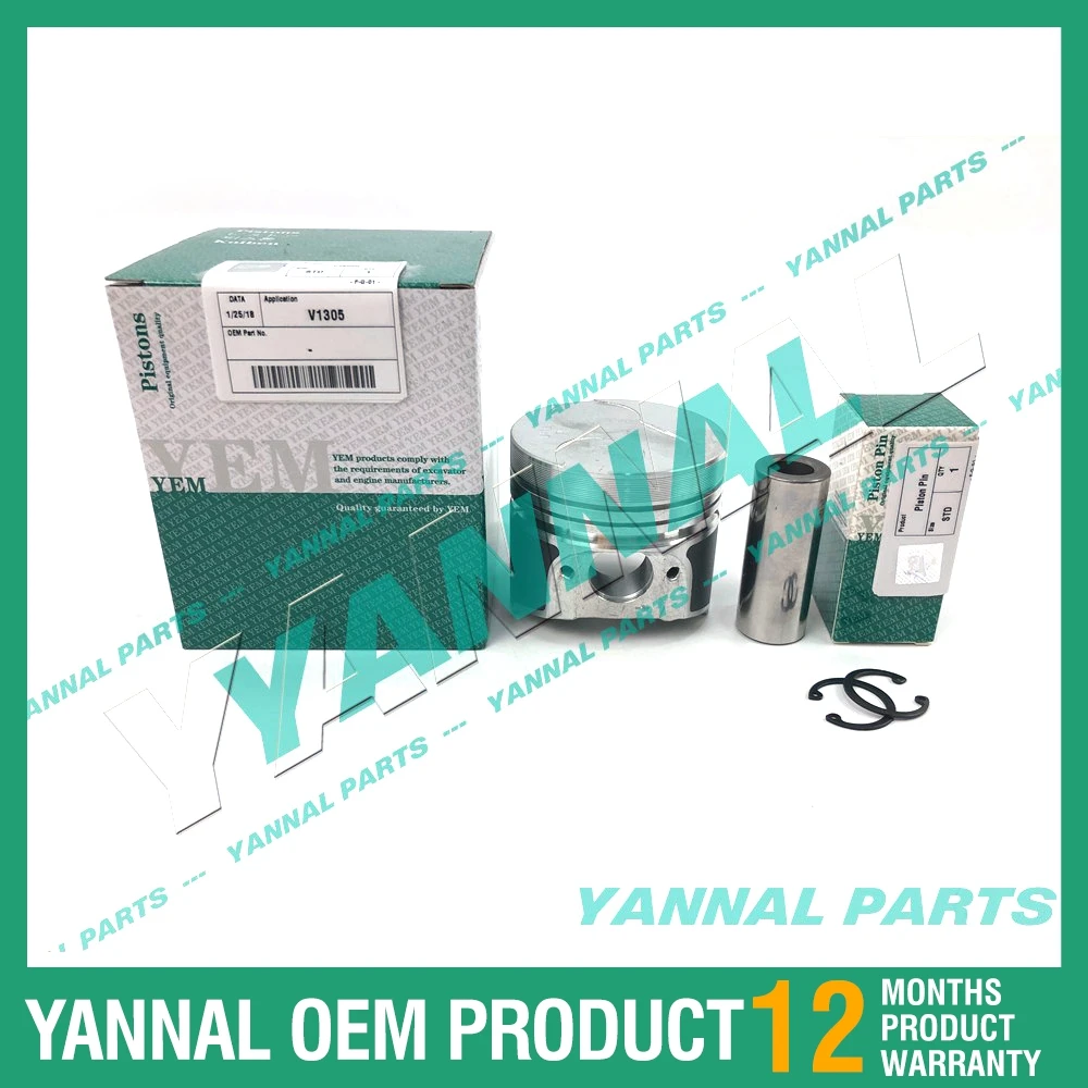 V1305 محرك المكبس + مجموعة حلقات STD لأجزاء محرك حفارة كوبوتا