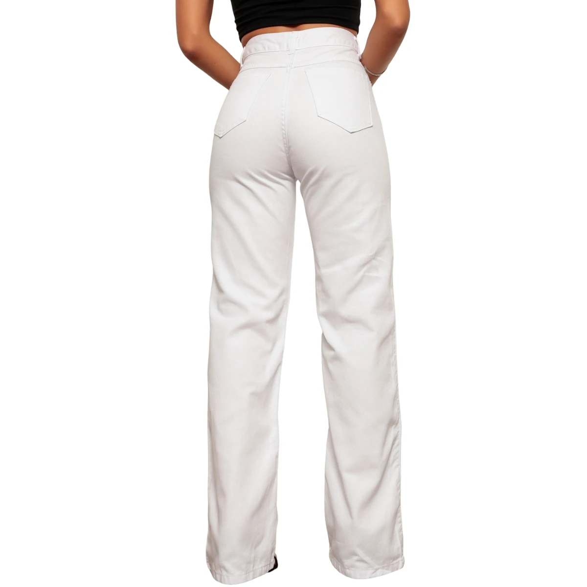 Calça Jeans Wide Leg Pantalona Feminina Cintura Alta