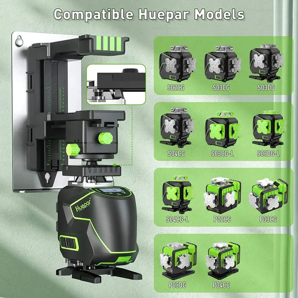 

Huepar PV11+ Fine-tuning Bracket Laser Level Adapter Magnetic Pivoting Base 360 Rotation