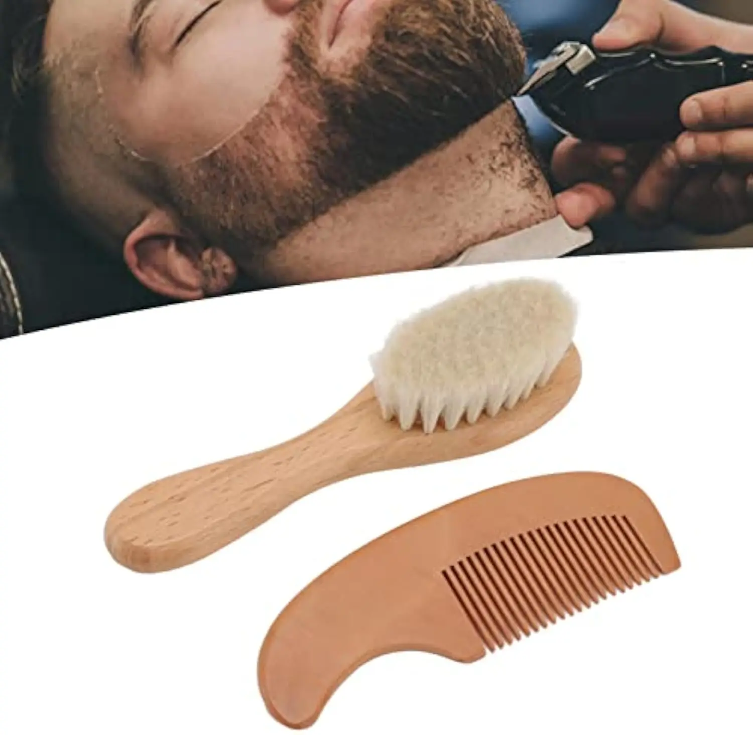 2 قطعة مجموعة أمشاط الطفل رعاية الطفل فرشاة شعر الزان الصوف الناعم الخشب مشط الوليد مدلك استحمام الطفل وهدية شعر الطفل مهدئا