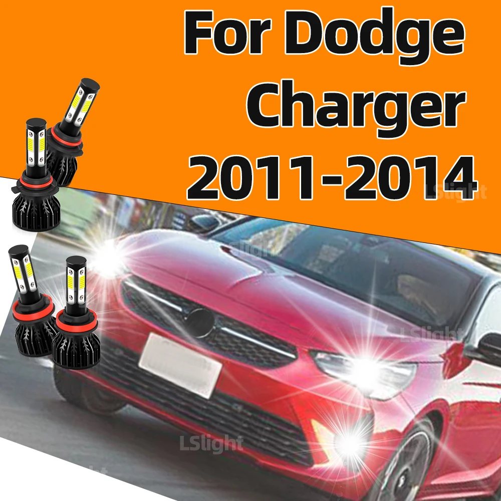 

2/4X Led Car Headlight Bulb For Dodge Charger 2011 2012 2013 2014 High Low Beam 120W 20000LM Plug&Play 4-Sides 360° Headlamp 12V