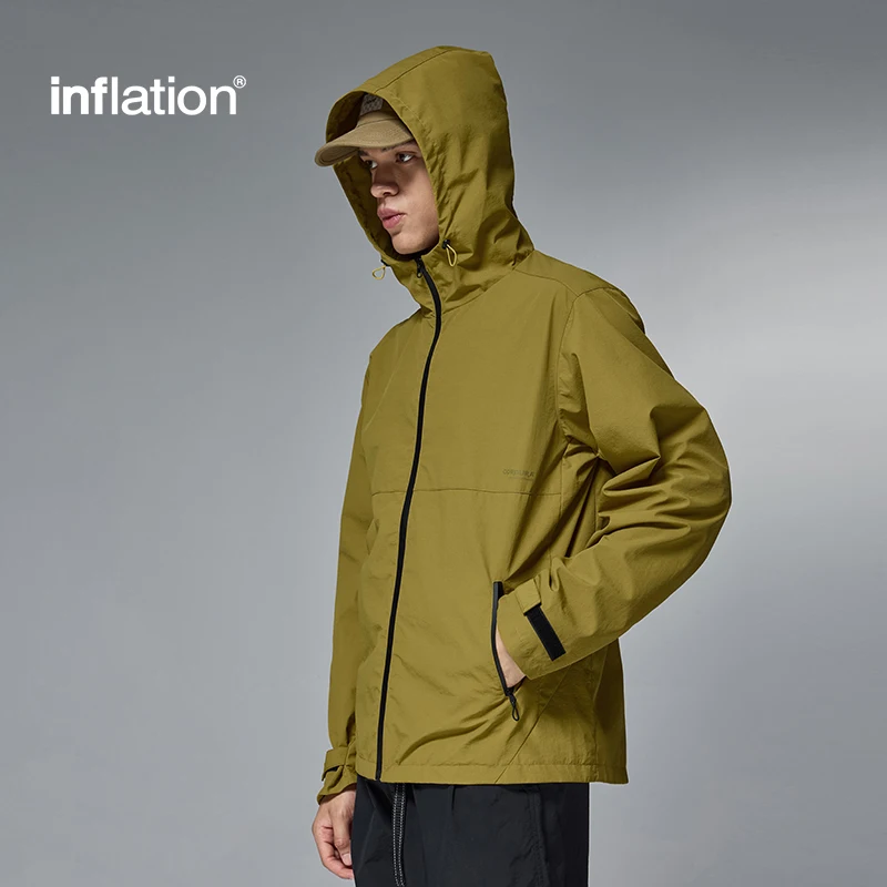 

INFLATION Unisex Waterproof Hiking Jacket Outdoor Sports Quick-Dry Zip-Up Hooded Coat