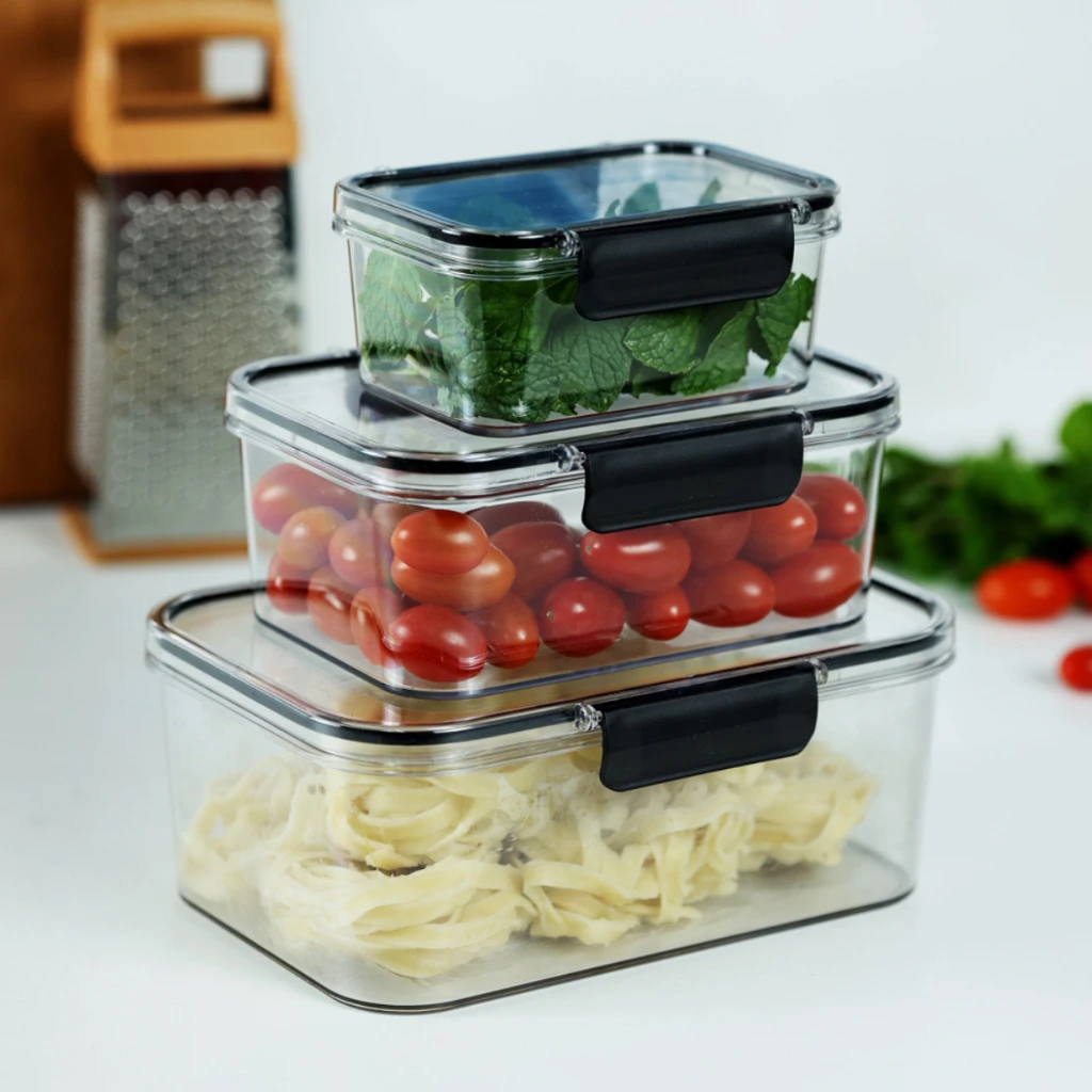 3 Pots for Refrigerator Food Kitchen Organization Airtight Pots