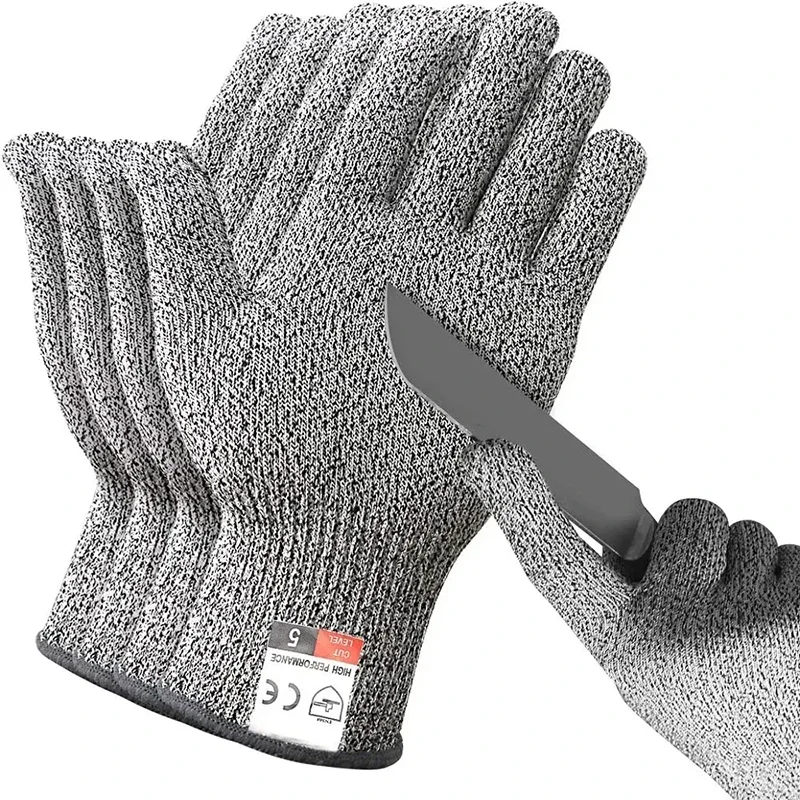 Luvas de segurança anti-corte HPPE nível 5, indústria de alta resistência, cozinha, jardinagem,