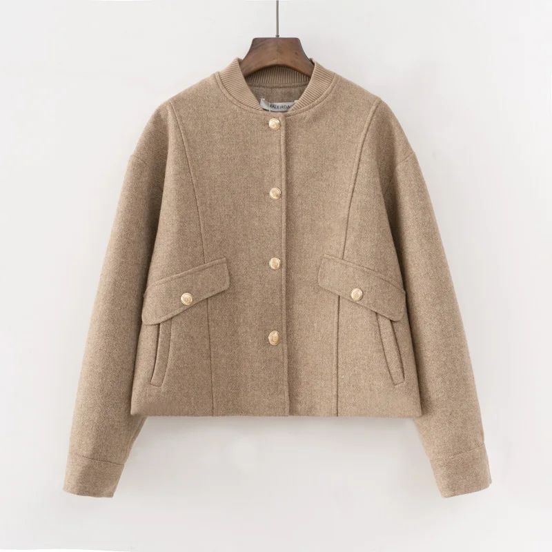 2024 Fall / Autumn New Women Fashion Basic Wool Cropped Jacket Short Coat