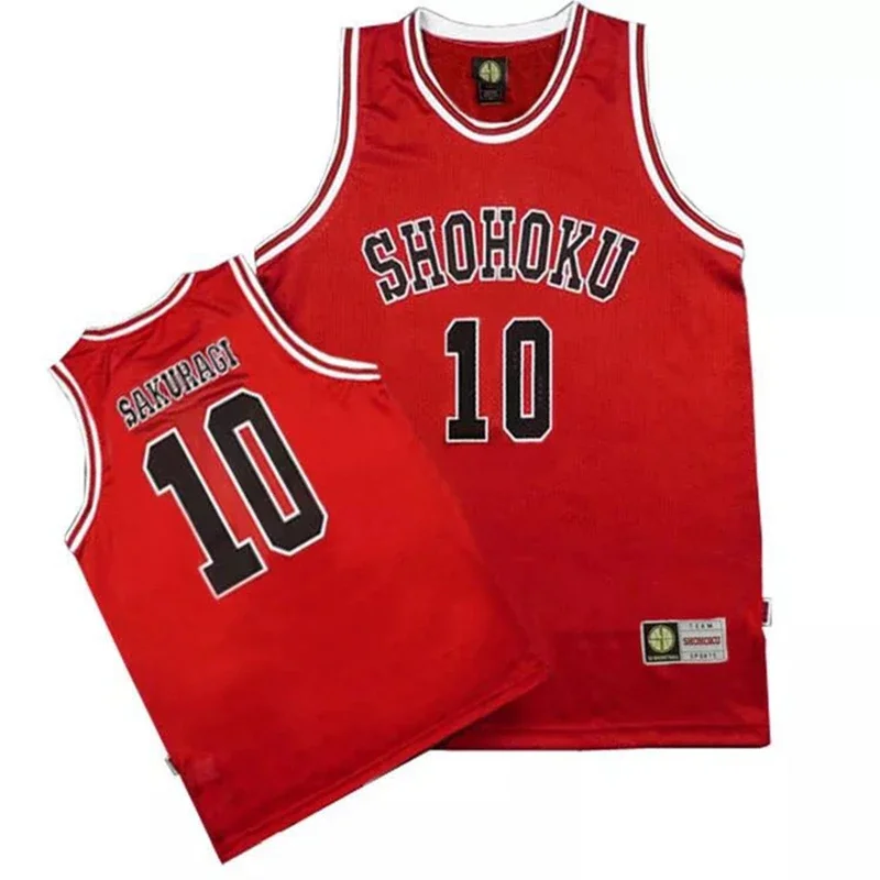 Equipe de basquete Cosplay traje para meninos e meninas, Anime Shohoku, Sakuragi Hanamichi Jersey, Tops camisa, roupas esportivas, uniforme escolar, 0-13T