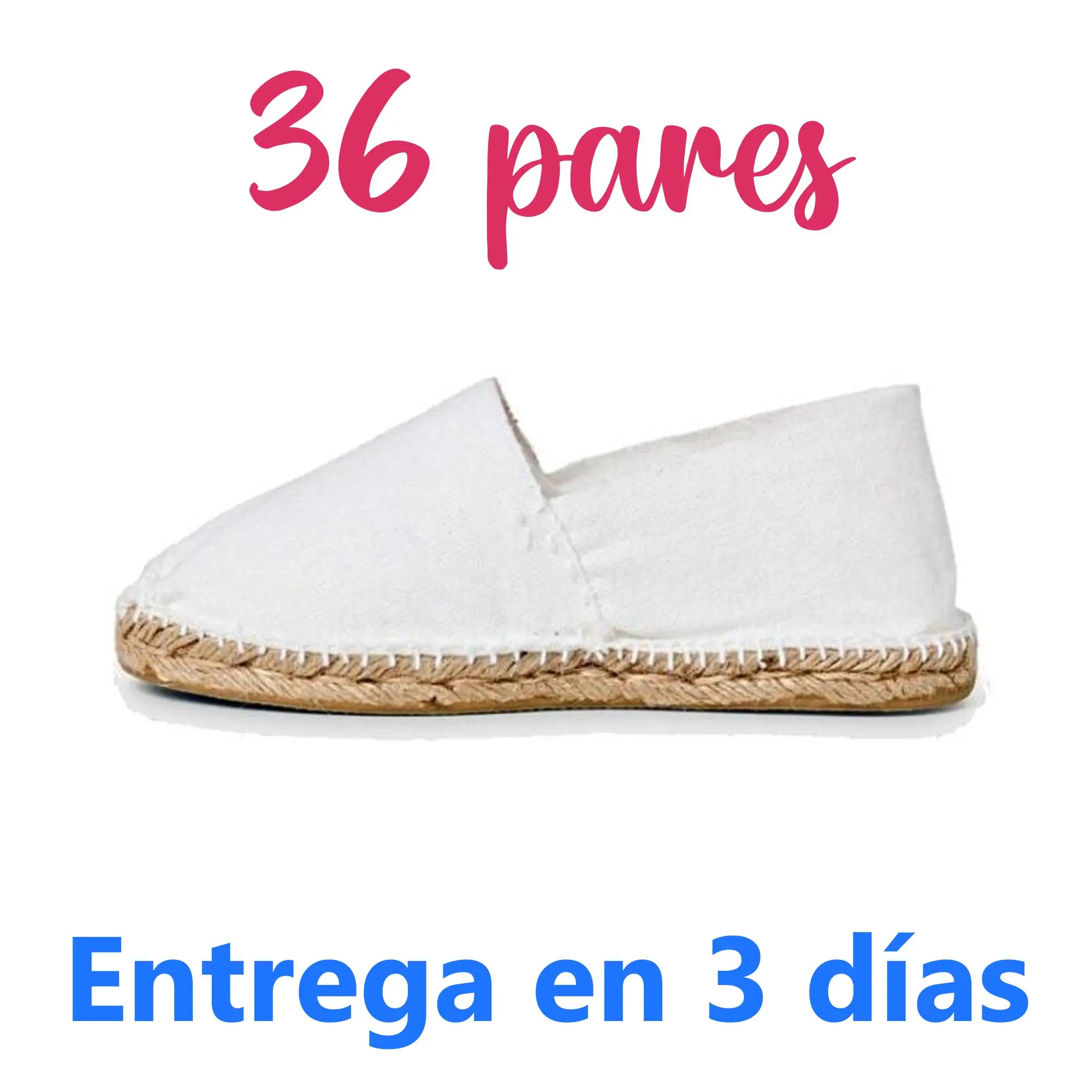 Women White Wedding Espadrilles, 36 Pairs PACK, Wedding and Event Flat Shoes, Esparto Slippers, Guest Gift