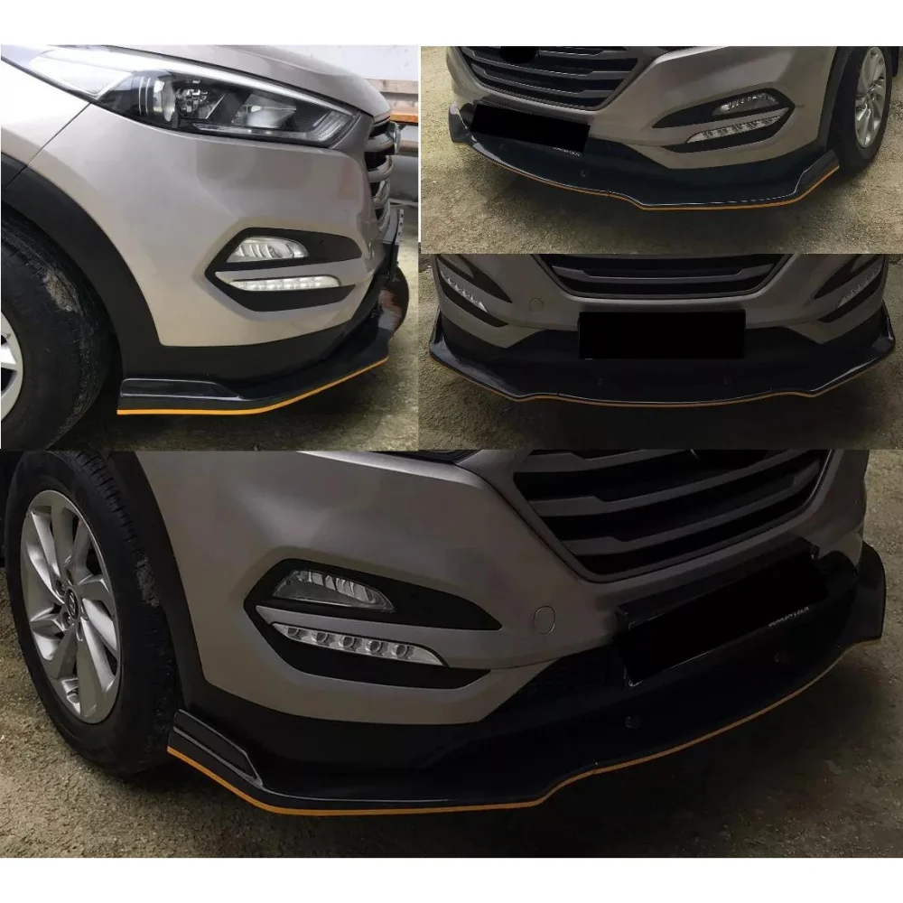 For Hyundai Tucson Body Kit 3 Pcs Front Bumper Lip Car Accessories Spoiler Splitter Diffuser Flap Sport Exterior Parts