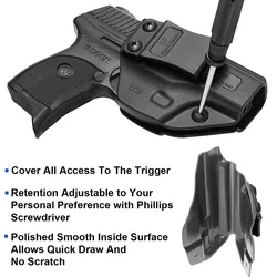 Funda IWB de polímero Ruger LCP 2/LCP II transporte oculto diestro