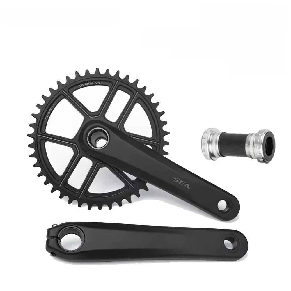 AliExpress NONE SENICX PR3 Gravel Road MTB Bike Crankset 40T/42T/44T chainring 165mm 170mm 172.5mm 175mm Crank 10/11S Speed BSA24MM ﻿