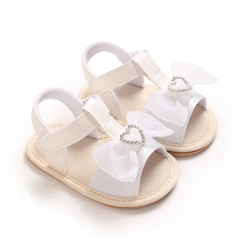 Cute Bow Princess Style Summer New Soft Rubber Bottom Anti Slip 0-18M Baby Outdoor Beach Sandals