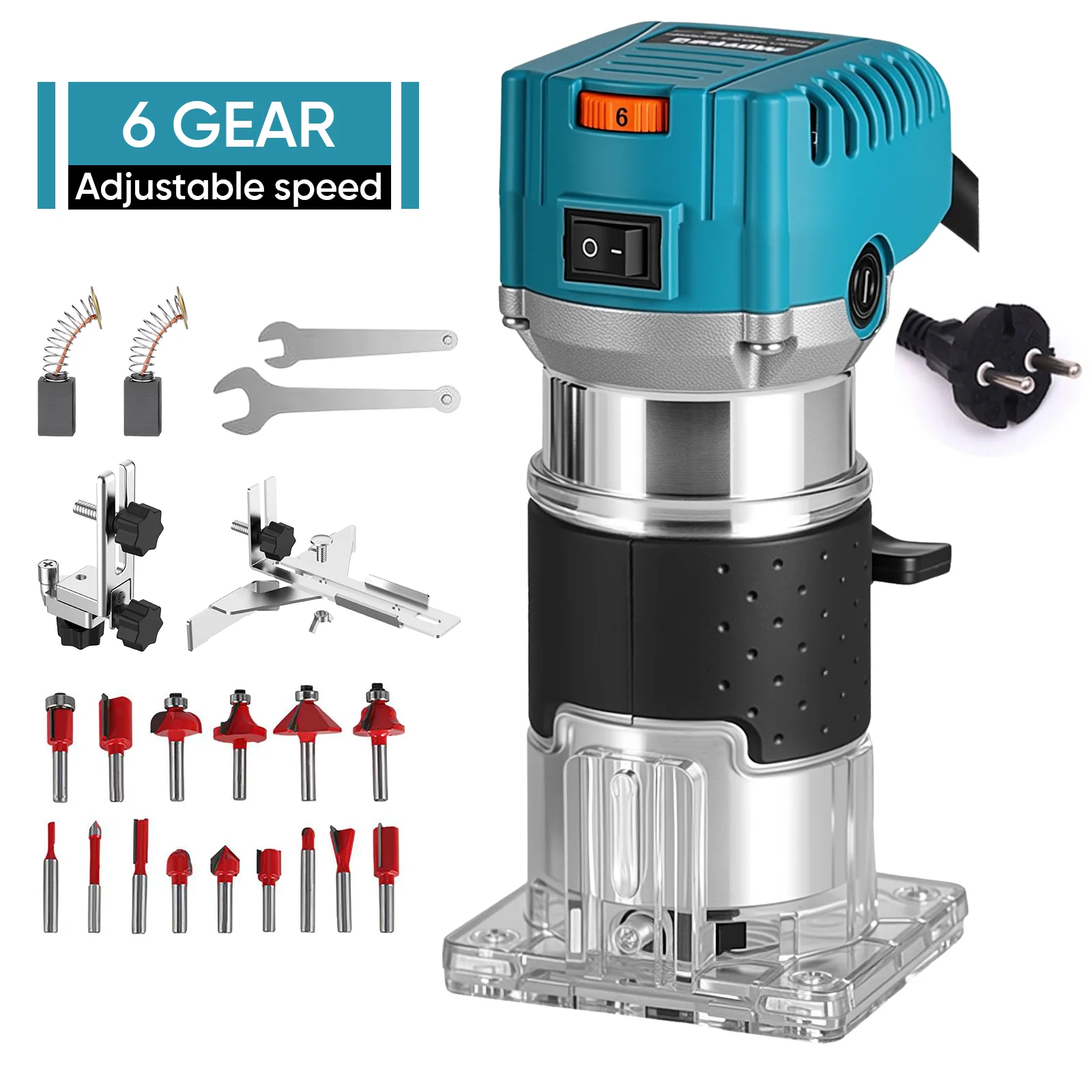 800W 30000RPM Elektrische Trimmachine 1/4 inch Houtwerk Frezen Enching Hand Hout Rand Router Trimmer Thuis DIY Power oliën