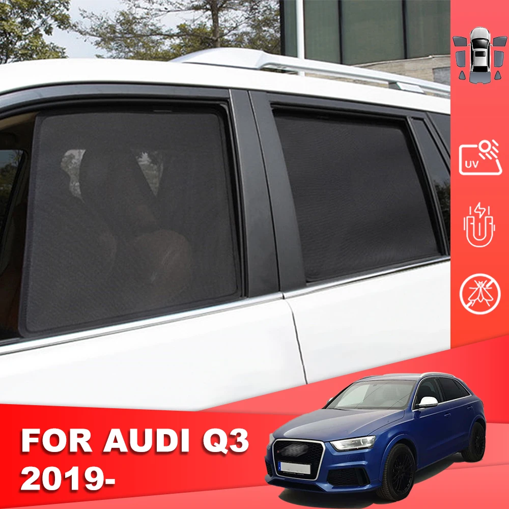 

For Audi Q3 SUV RSQ3 MK2 2019-2024 Magnetic Car Sunshade Shield Front Windshield Curtain Rear Side Baby Window Sun Shade Visor