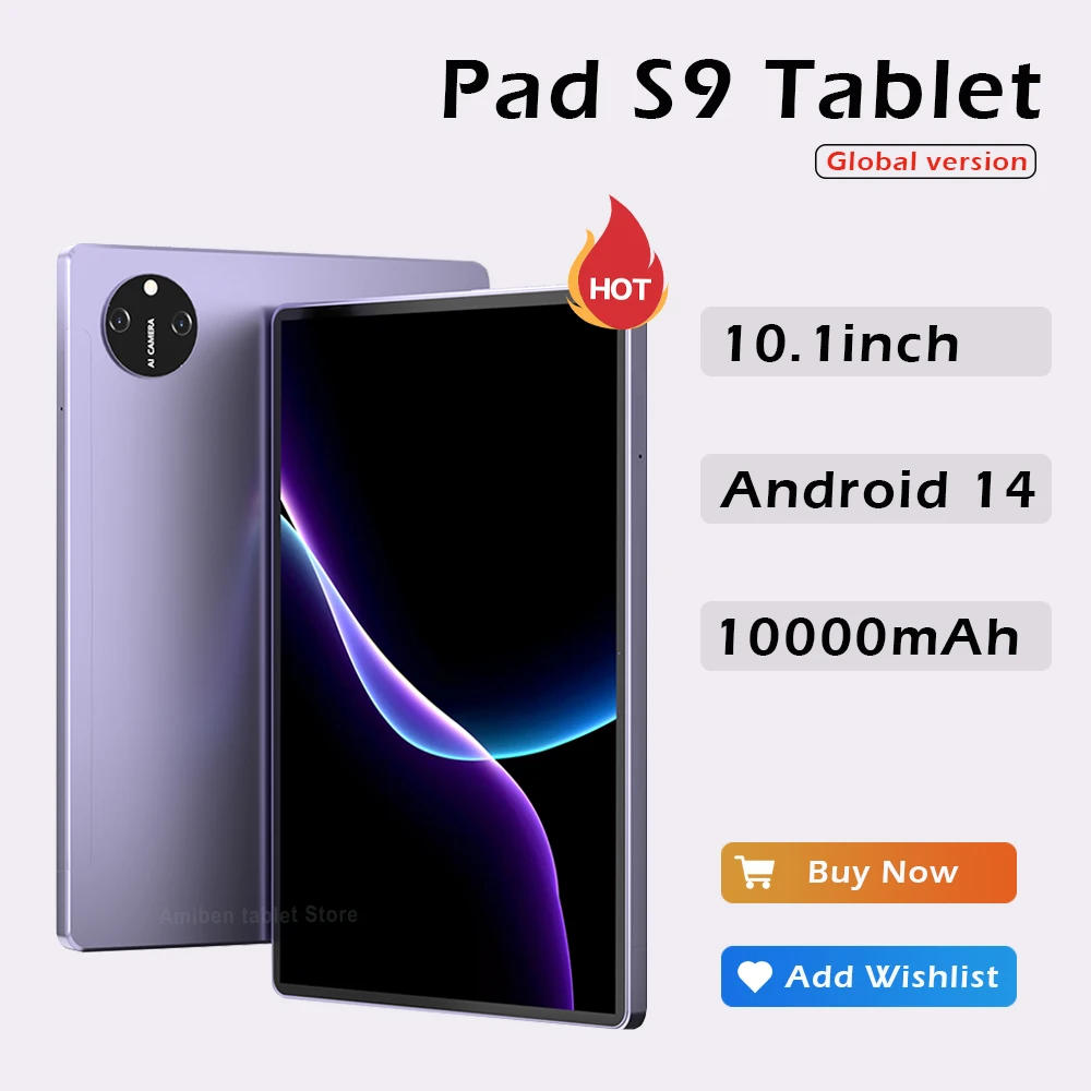 

2025 NEW Pad S9 Tablet Qualcomm Snapdragon8 Gen2 Android14 10000mAh 16GB RAM 1TB ROM 10.1 Inch Android Globale Version Tablet