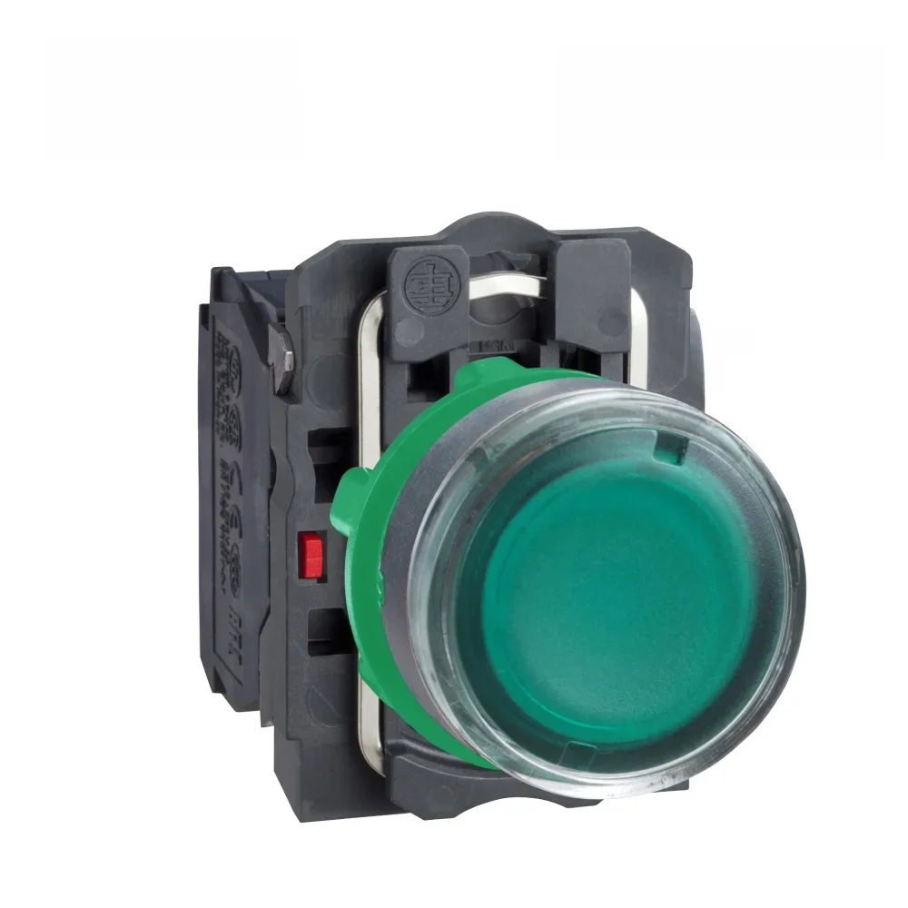 Schneider electric-cyberall-luminoso botão diâmetro 22mm, mola nivelada retorno, 24v, na + nc com