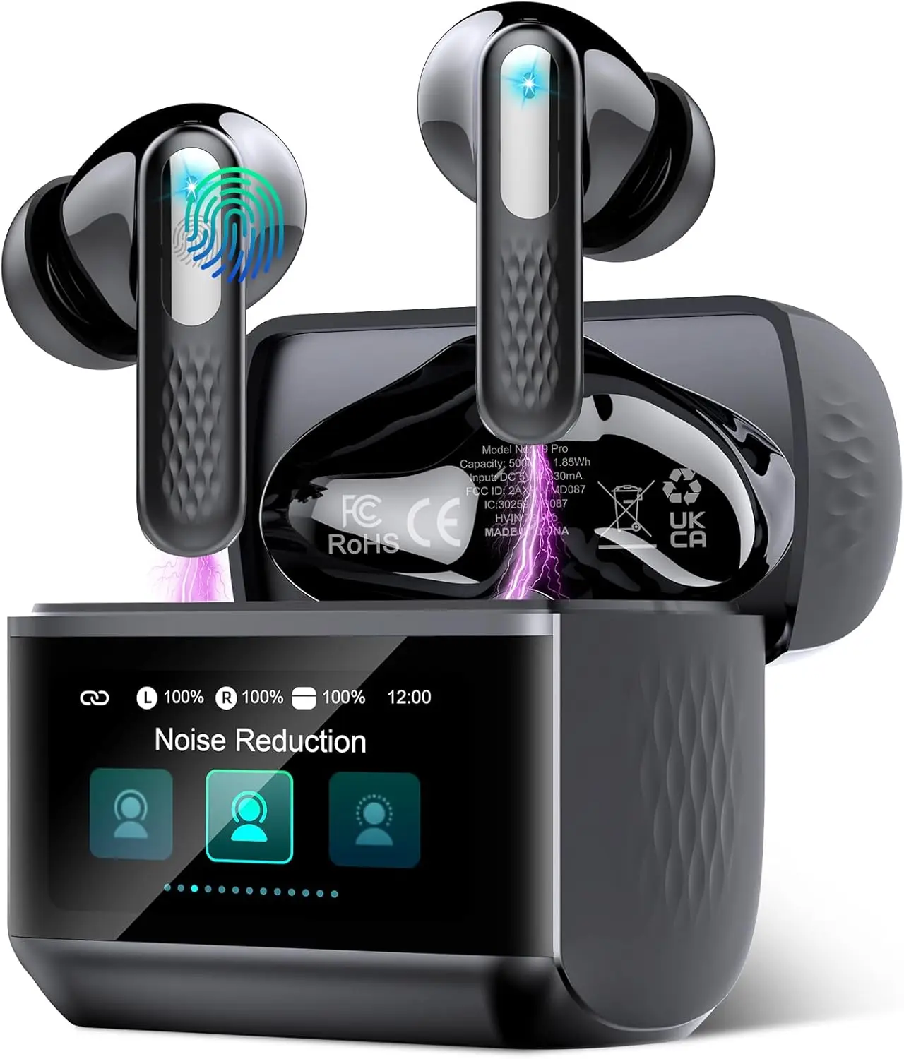 Bluetooth Kopfhörer,ANC mit Touch Control Bluetooth 5.4 Stereo In-Ear-Kopfhörer Reduzierung des Anrufrauschens und Intelligente Bassoptimierung, HiFi Stereo, ANC Noise Cancelling Earbuds, 40 Std
